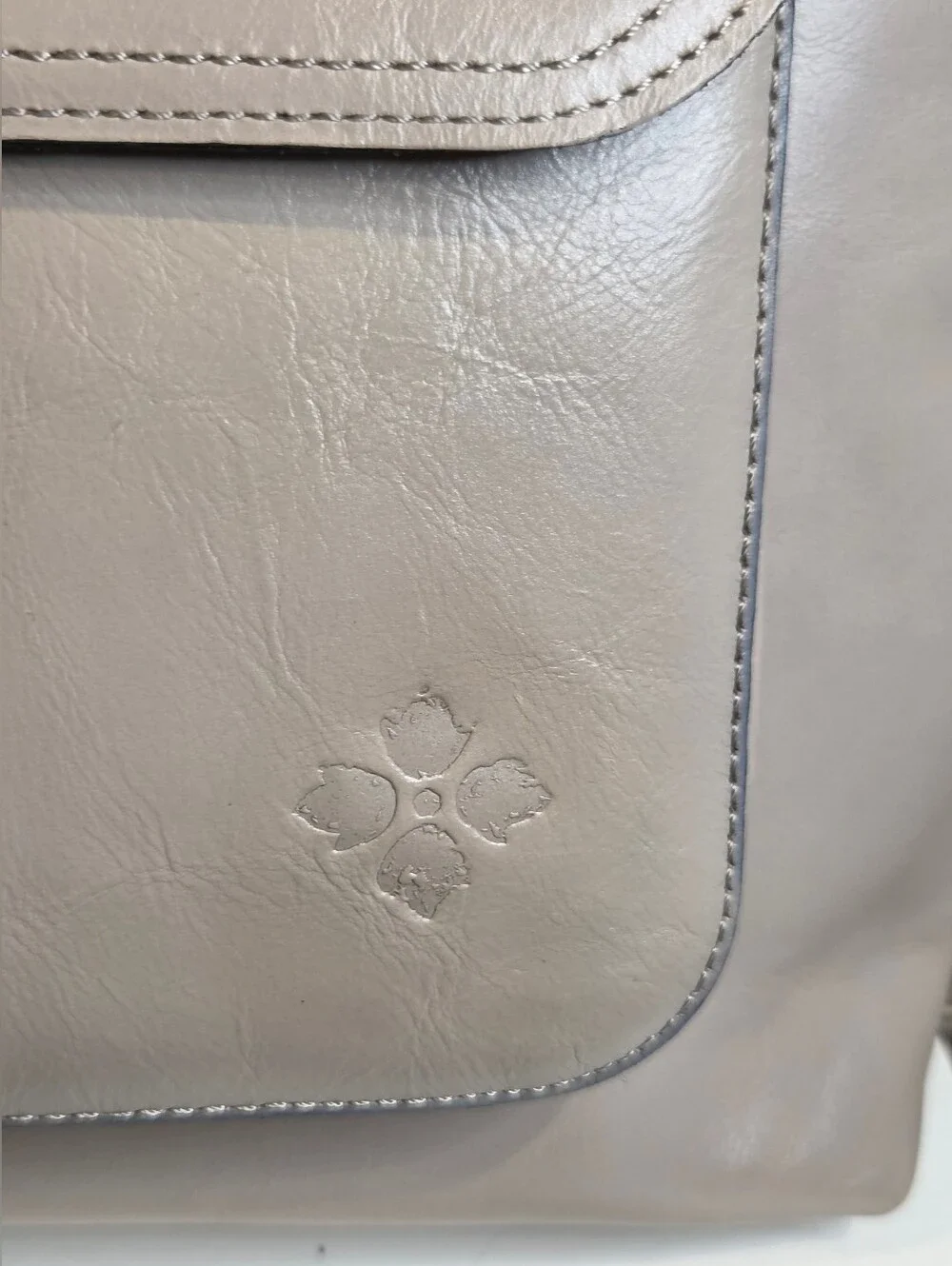 Patricia Nash Madison Leather Tote Bag Gray Stone